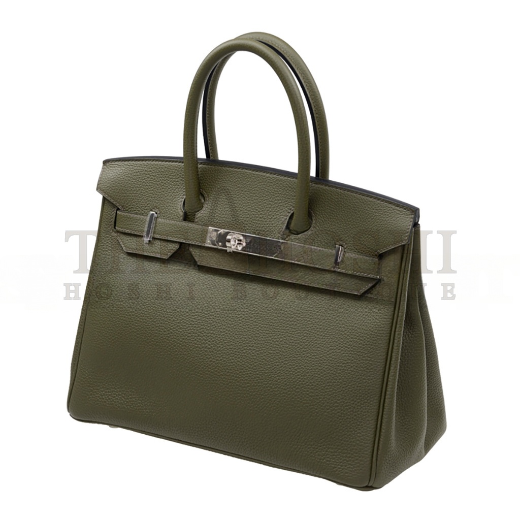 H**me5 BIRKIN 30 TOGO LEATHER SAGE GREEN SILVER BUCKLE BK3061TGSS (30*23*15cm) Master Quality
